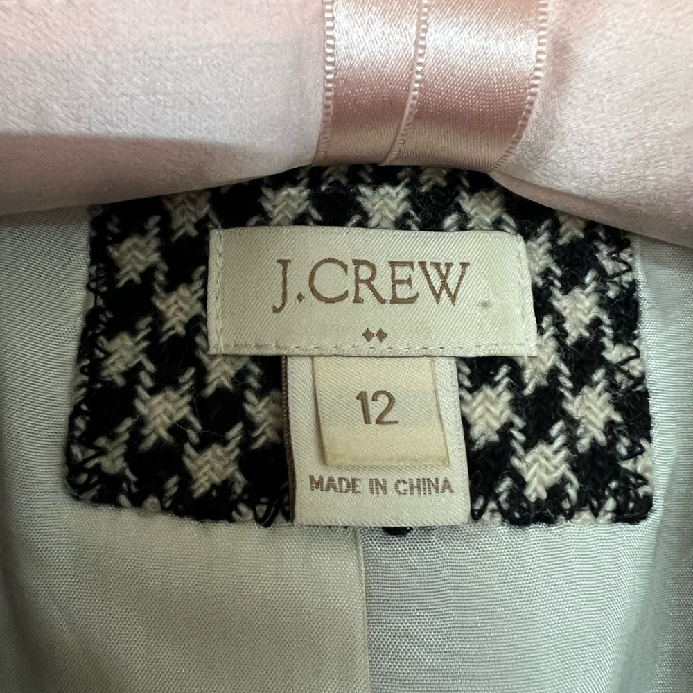 J. Crew Black and White Houndstooth Blazer (sz 12) - Picture 6 of 6